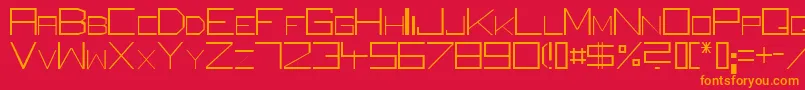 SquareUniqueThin Font – Orange Fonts on Red Background