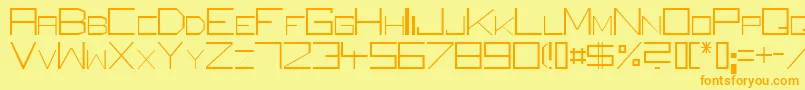 SquareUniqueThin Font – Orange Fonts on Yellow Background