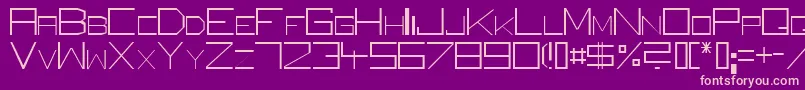 SquareUniqueThin Font – Pink Fonts on Purple Background