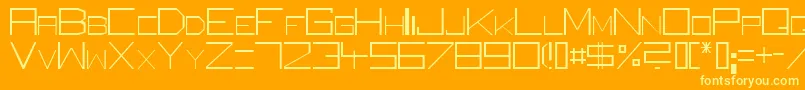 SquareUniqueThin Font – Yellow Fonts on Orange Background