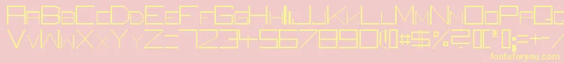 SquareUniqueThin Font – Yellow Fonts on Pink Background