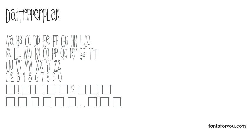 Czcionka DaytripperPlain – alfabet, cyfry, specjalne znaki