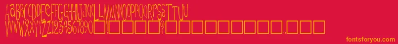 フォントDaytripperPlain – 赤い背景にオレンジの文字