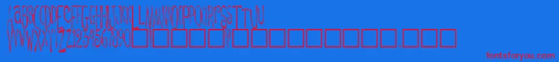 DaytripperPlain Font – Red Fonts on Blue Background