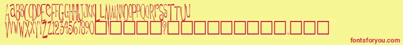 DaytripperPlain Font – Red Fonts on Yellow Background