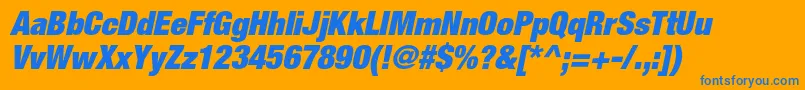 HelveticaneueltstdXblkcno Font – Blue Fonts on Orange Background