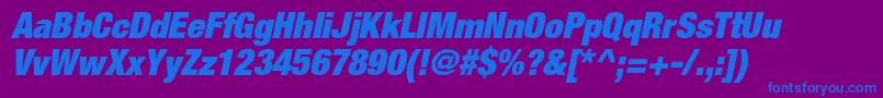 HelveticaneueltstdXblkcno Font – Blue Fonts on Purple Background