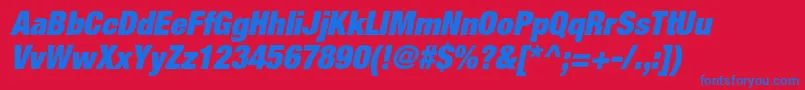 HelveticaneueltstdXblkcno Font – Blue Fonts on Red Background