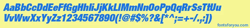 HelveticaneueltstdXblkcno Font – Blue Fonts on Yellow Background