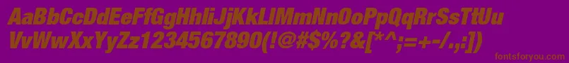 HelveticaneueltstdXblkcno Font – Brown Fonts on Purple Background