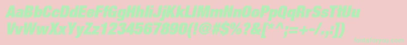 HelveticaneueltstdXblkcno Font – Green Fonts on Pink Background