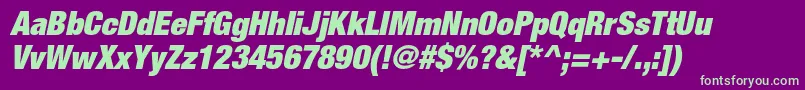 HelveticaneueltstdXblkcno Font – Green Fonts on Purple Background