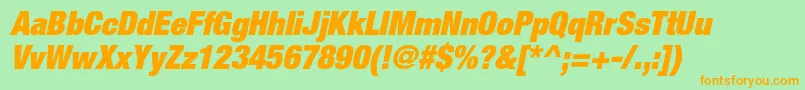 HelveticaneueltstdXblkcno Font – Orange Fonts on Green Background