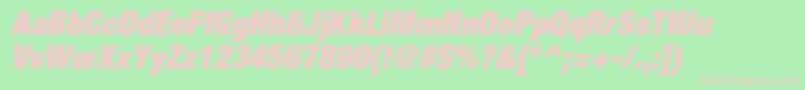 HelveticaneueltstdXblkcno Font – Pink Fonts on Green Background