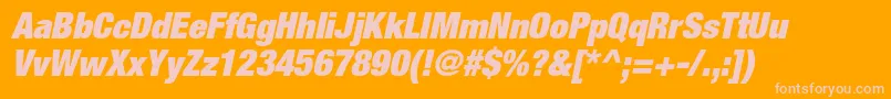 HelveticaneueltstdXblkcno Font – Pink Fonts on Orange Background