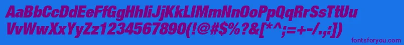 HelveticaneueltstdXblkcno Font – Purple Fonts on Blue Background