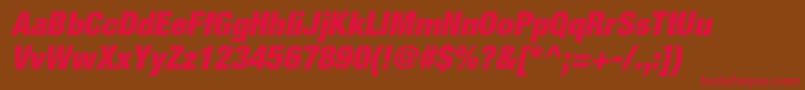 HelveticaneueltstdXblkcno Font – Red Fonts on Brown Background