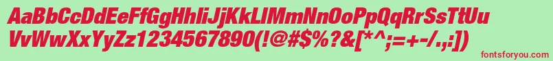 HelveticaneueltstdXblkcno Font – Red Fonts on Green Background