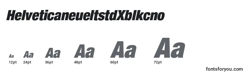Размеры шрифта HelveticaneueltstdXblkcno