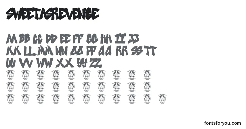 Шрифт Sweetasrevenge (41313) – алфавит, цифры, специальные символы