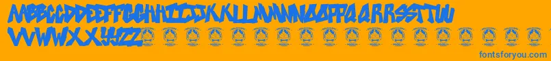 Sweetasrevenge Font – Blue Fonts on Orange Background