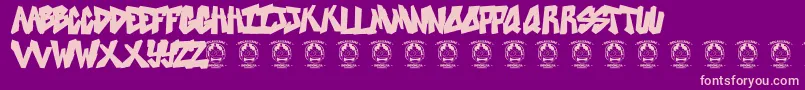Sweetasrevenge-fontti – vaaleanpunaiset fontit violetilla taustalla