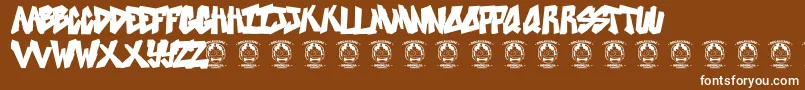 Sweetasrevenge-Schriftart – Weiße Schriften auf braunem Hintergrund