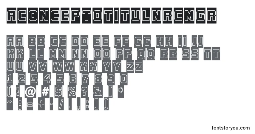 Schriftart AConceptotitulnrcmgr – Alphabet, Zahlen, spezielle Symbole