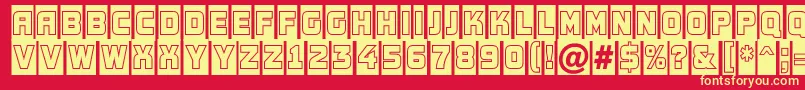 AConceptotitulnrcmgr-Schriftart – Gelbe Schriften auf rotem Hintergrund