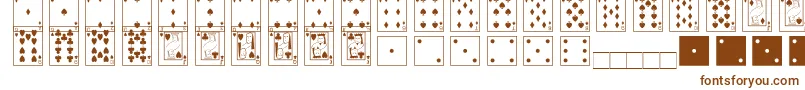 Czcionka Cards – brązowe czcionki na białym tle