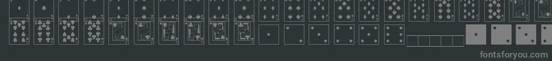 フォントCards – 黒い背景に灰色の文字