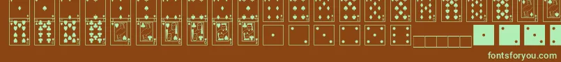 Czcionka Cards – zielone czcionki na brązowym tle