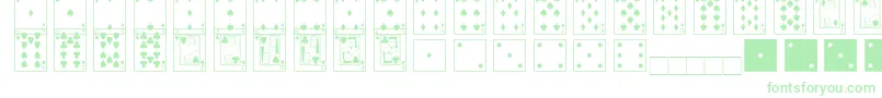 Cards Font – Green Fonts on White Background