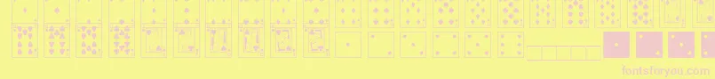 Czcionka Cards – różowe czcionki na żółtym tle