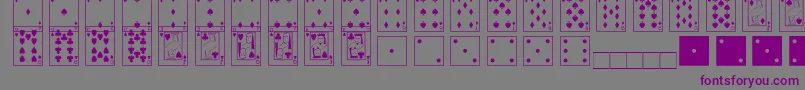 フォントCards – 紫色のフォント、灰色の背景