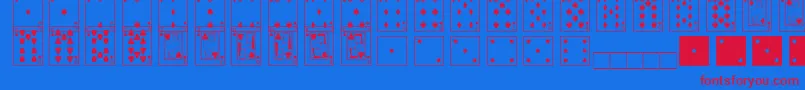 Cards Font – Red Fonts on Blue Background