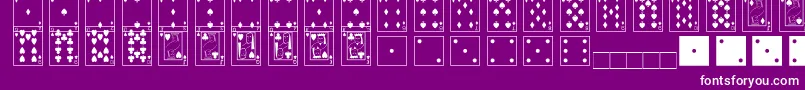 Fonte Cards – fontes brancas em um fundo violeta