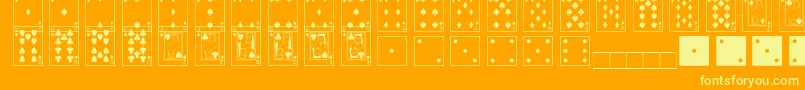 Cards Font – Yellow Fonts on Orange Background