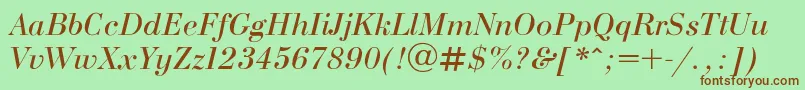 Bodonii Font – Brown Fonts on Green Background