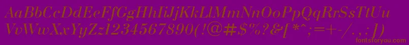 Bodonii Font – Brown Fonts on Purple Background