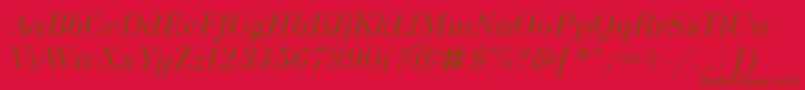 Bodonii Font – Brown Fonts on Red Background