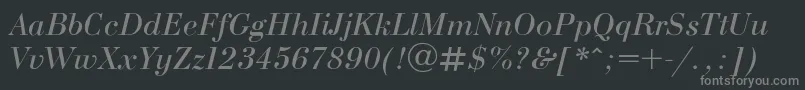 Bodonii Font – Gray Fonts on Black Background