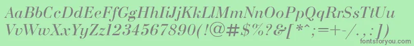 Bodonii Font – Gray Fonts on Green Background