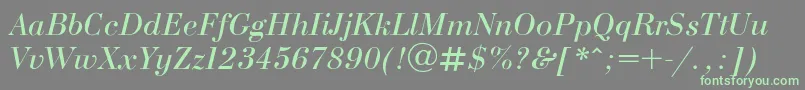 Bodonii Font – Green Fonts on Gray Background