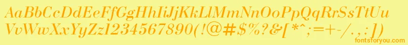 Bodonii Font – Orange Fonts on Yellow Background