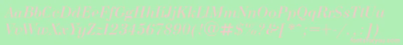 Bodonii Font – Pink Fonts on Green Background