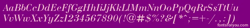 Bodonii Font – Pink Fonts on Purple Background