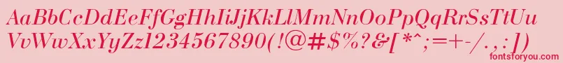 Bodonii Font – Red Fonts on Pink Background