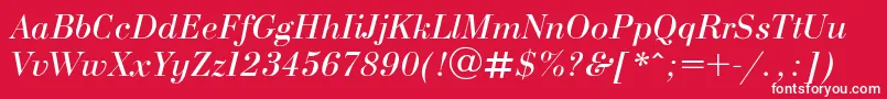 Bodonii Font – White Fonts on Red Background