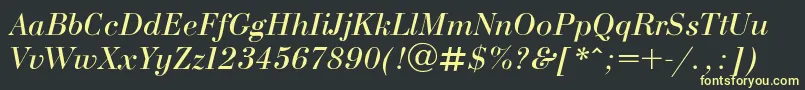 Bodonii Font – Yellow Fonts on Black Background